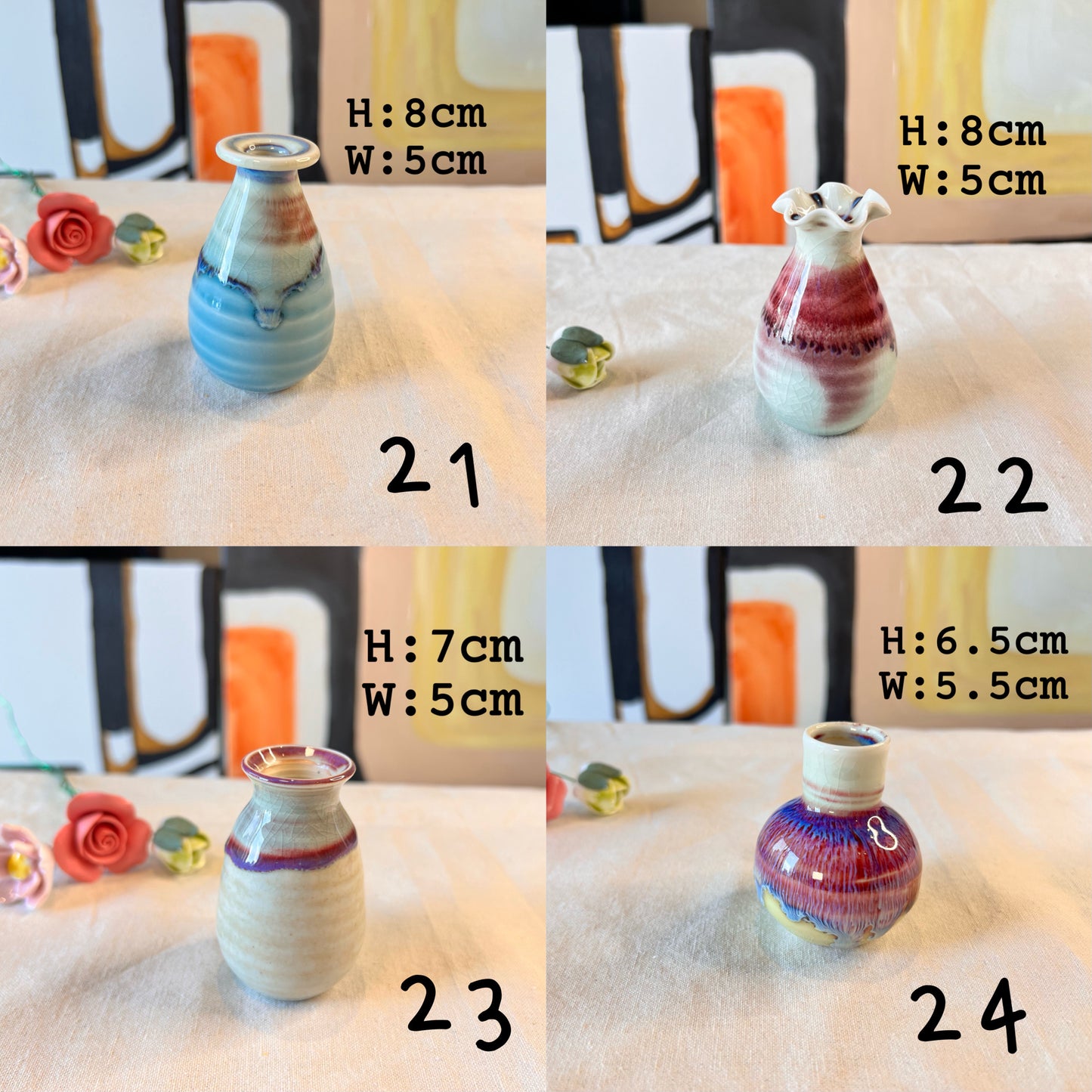 Desktop Art Tiny Vase Decor & 100% Handmade Vase