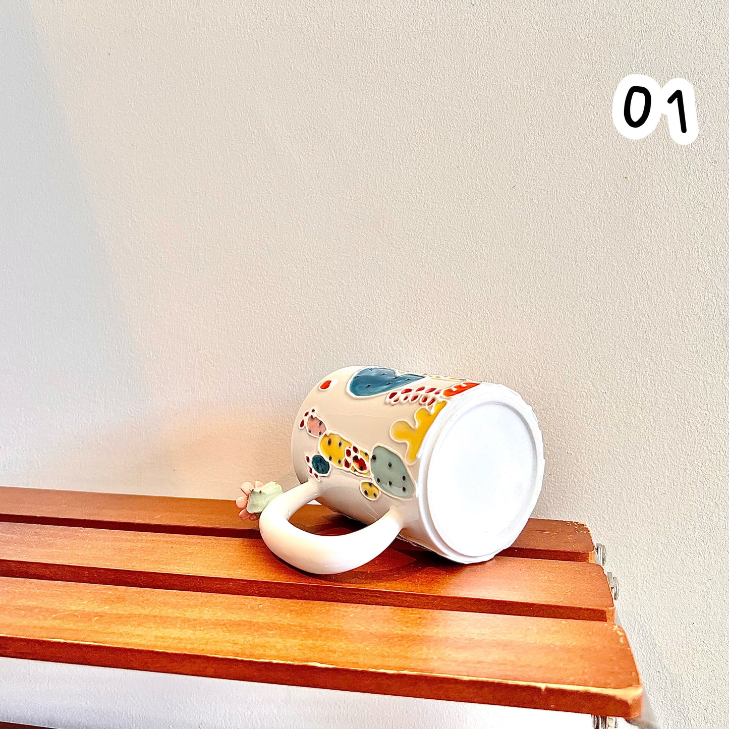 Handmade Cactus Mug with Cat Spoon