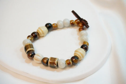 Wooden Butterfly with Ceramic Bracelet