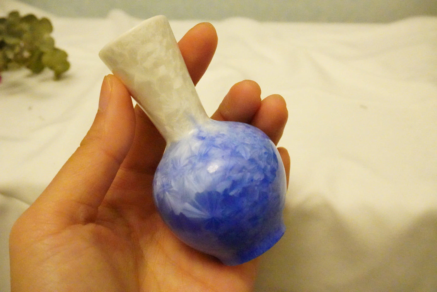 Mini Crackle Glazed Unique Ceramic Vase 100% Handmade