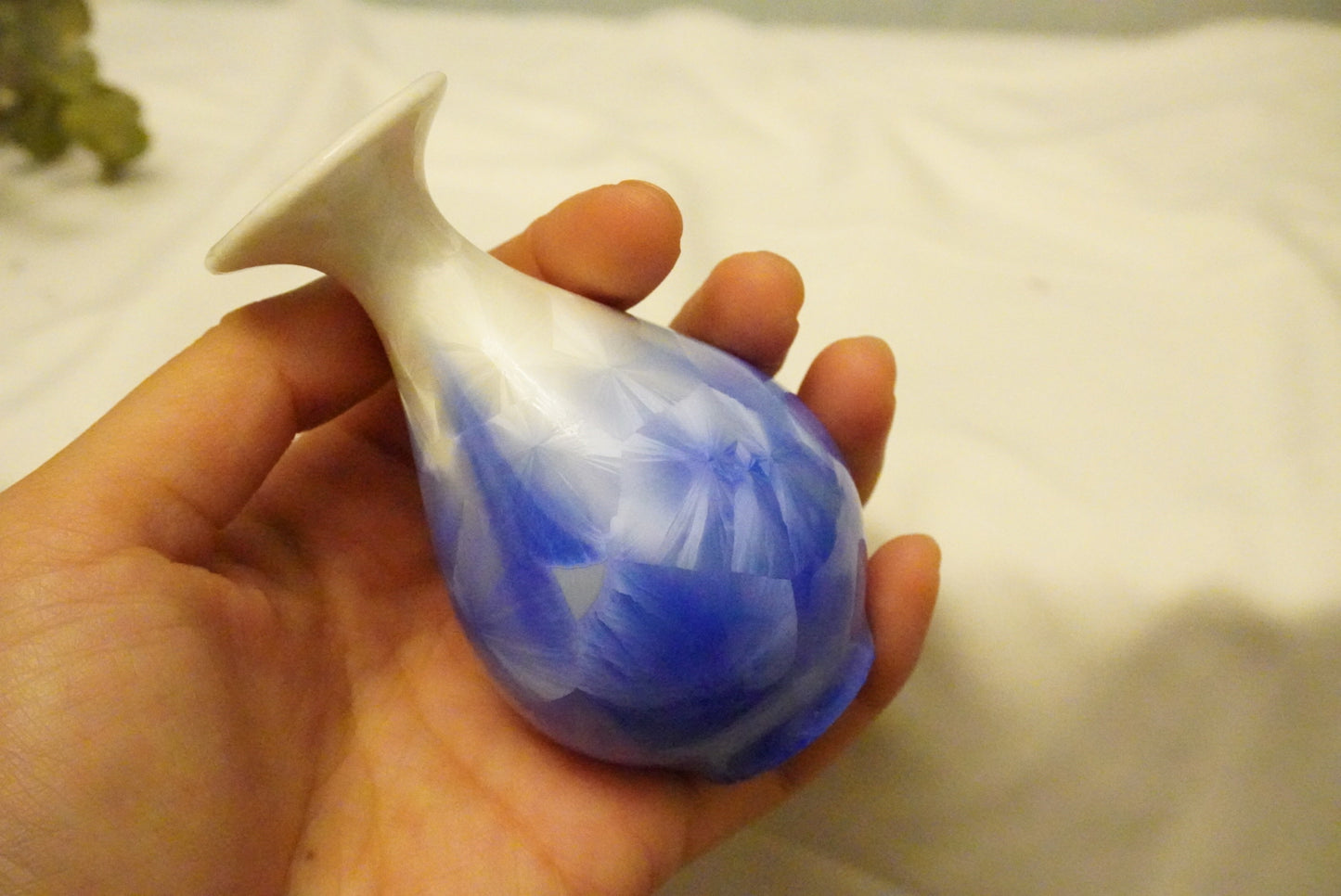 Mini Crackle Glazed Unique Ceramic Vase 100% Handmade