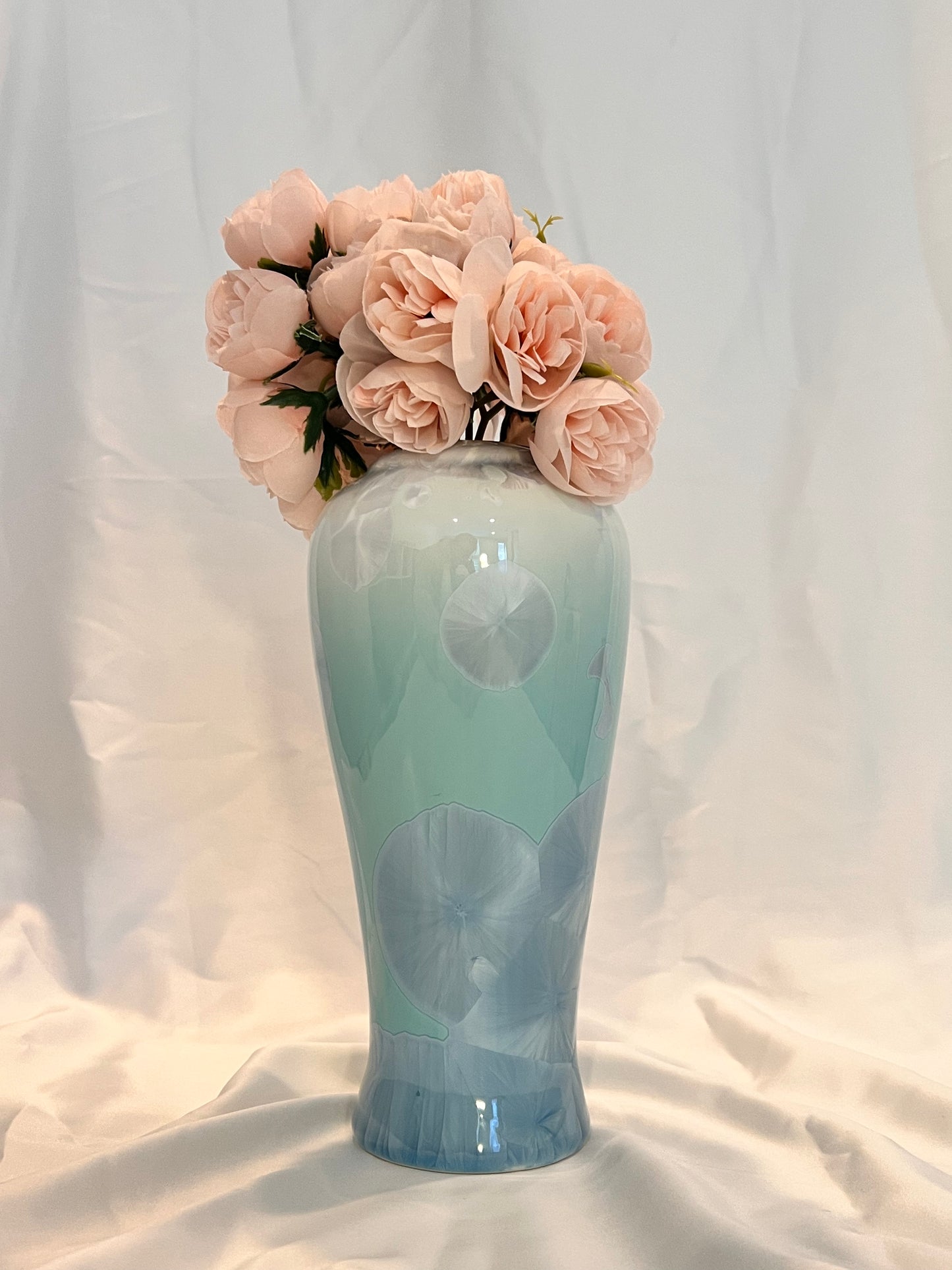 Large Crackle Glazed Unique Ceramic Vase 100% Handmade Vases for real or dried flowers