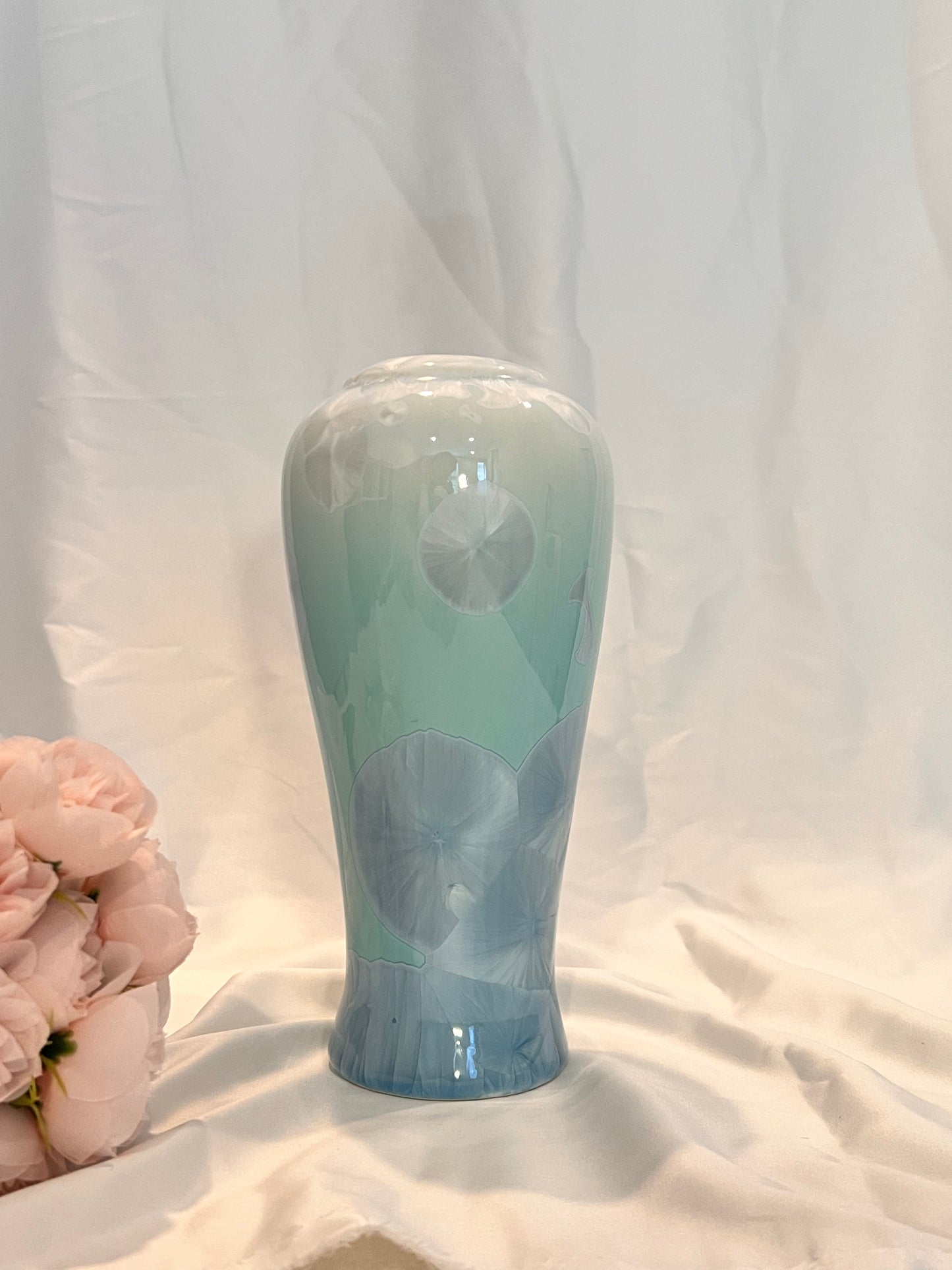 Large Crackle Glazed Unique Ceramic Vase 100% Handmade Vases for real or dried flowers