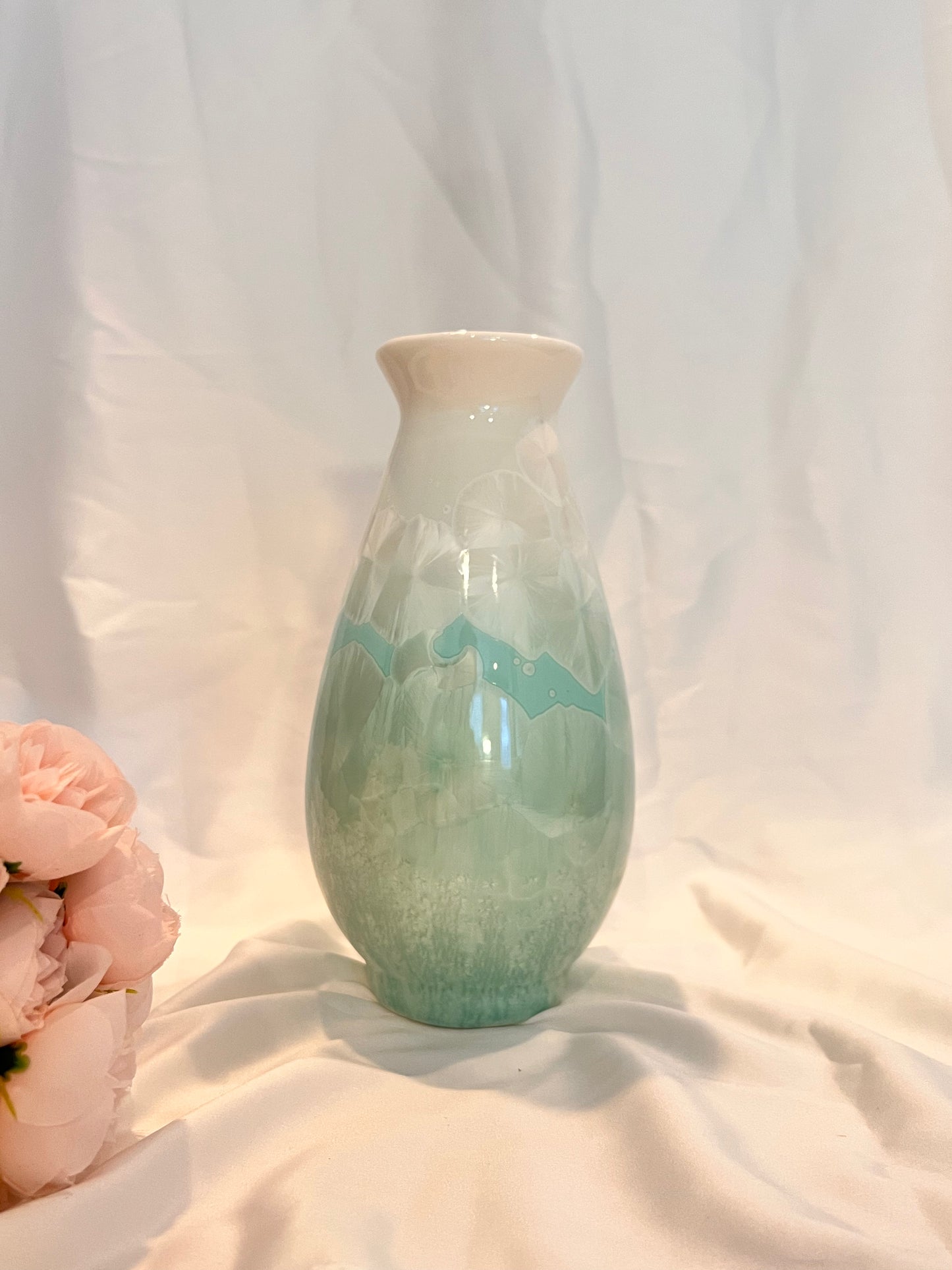 Large Crackle Glazed Unique Ceramic Vase 100% Handmade Vases for real or dried flowers