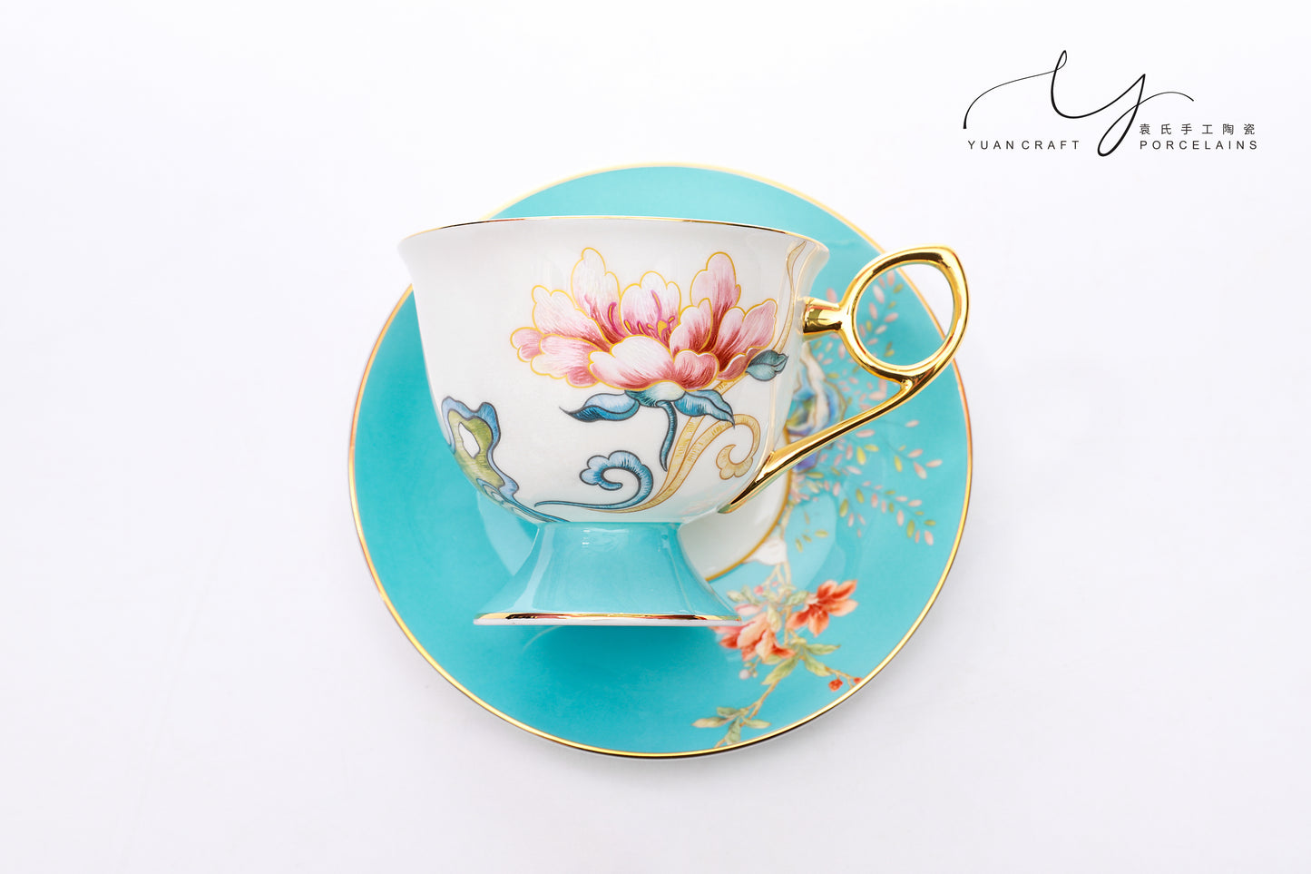 Flowers Bloom In Prosperity Pink Cup & Saucer