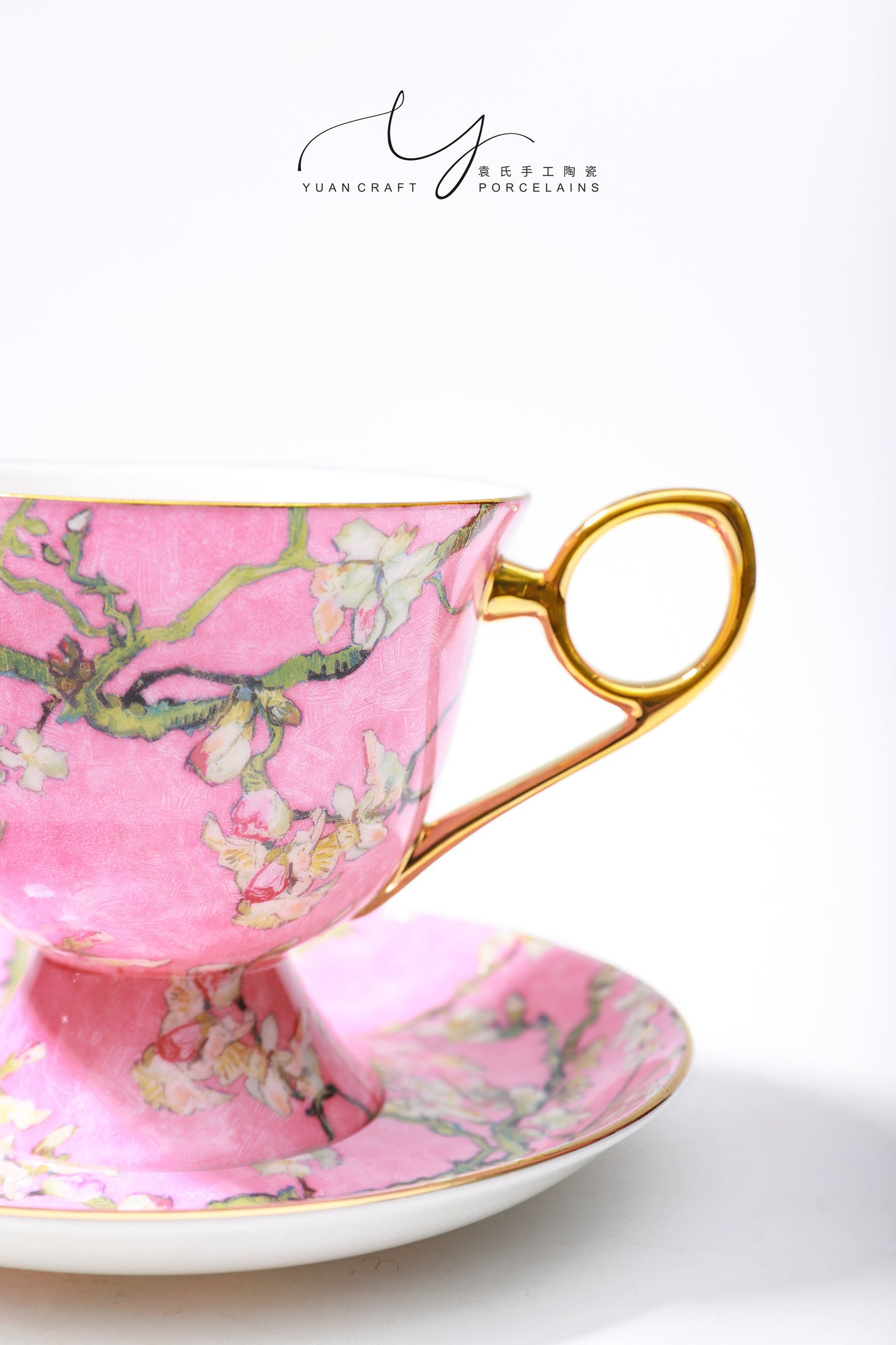 Classic Yellow Apricot Flowers Teacup & Saucer