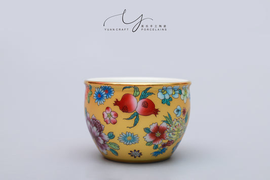 Traditional Famille-rose Kung Fu Teacups