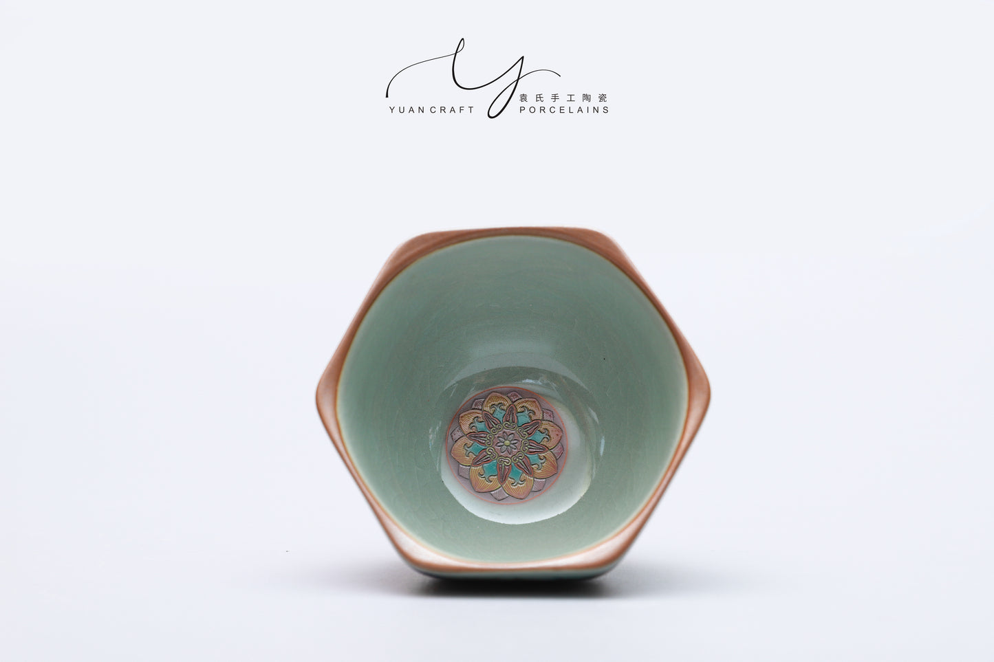 Chinese Tradition Hexagonal Tea Bowl - Hundred Children Celebrating Longevity Painting