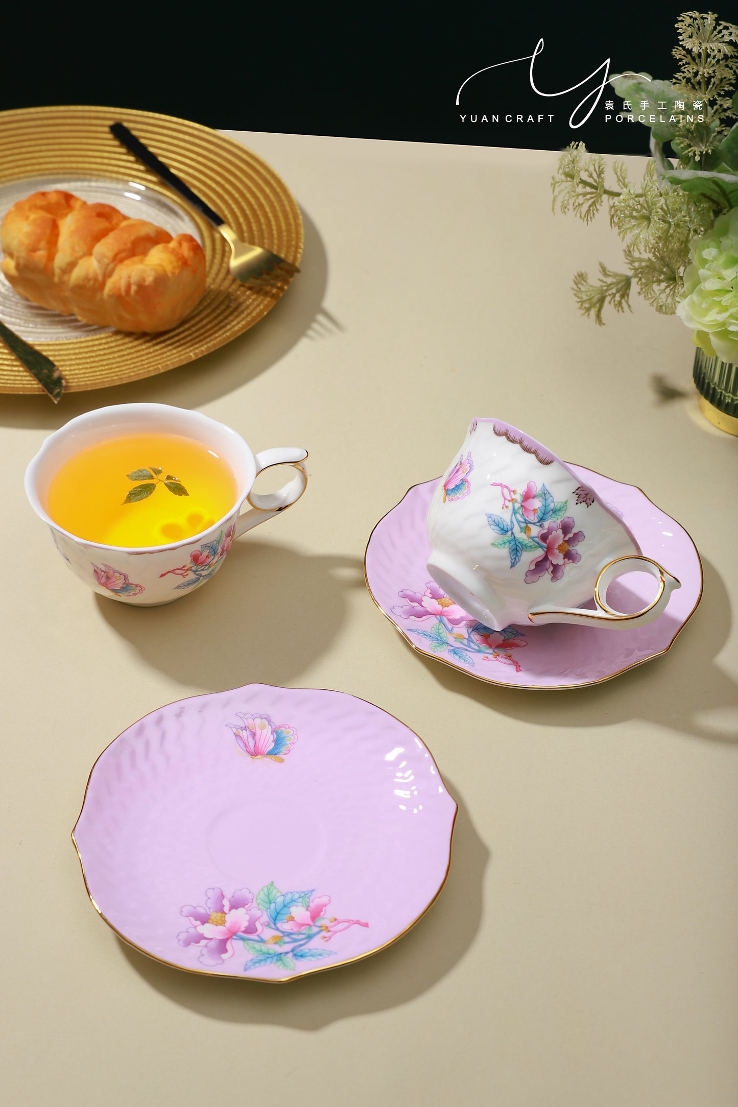 Secret Garden Teacups & Saucers Sets for Two