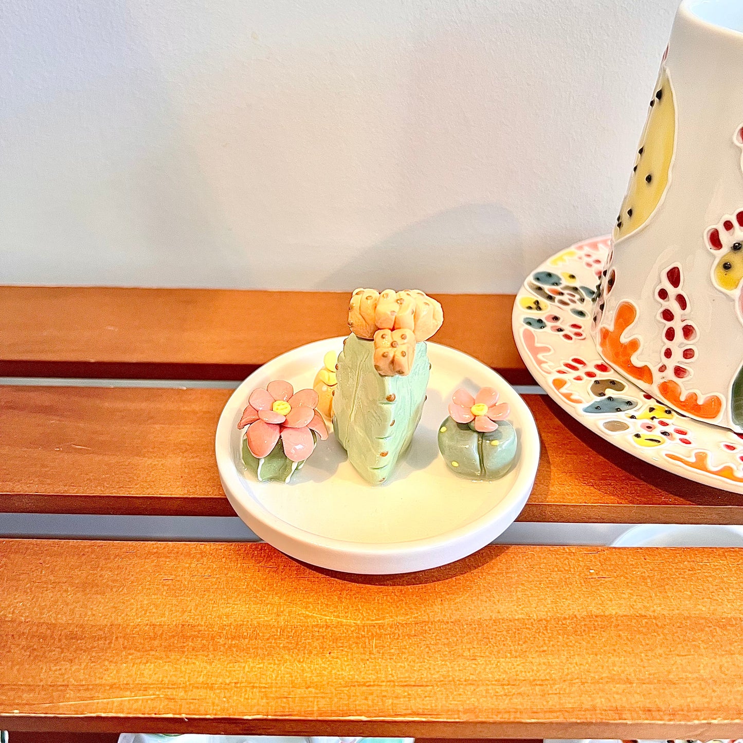Handmade Cactus Mug Set with Cat Spoon
