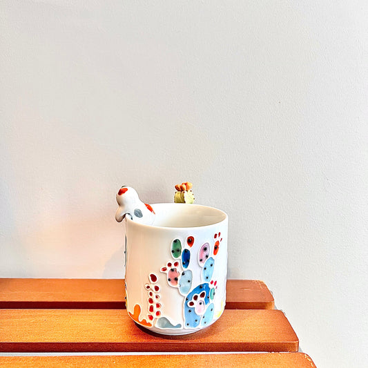 Handmade Cactus Mug with Cat Spoon