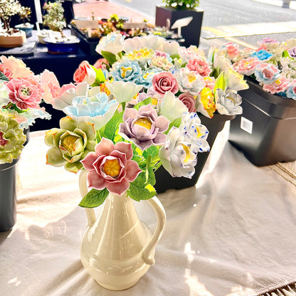 Handmade Ceramic Lotus Flower: Elegant Flower Arrangement, Lasting Decor