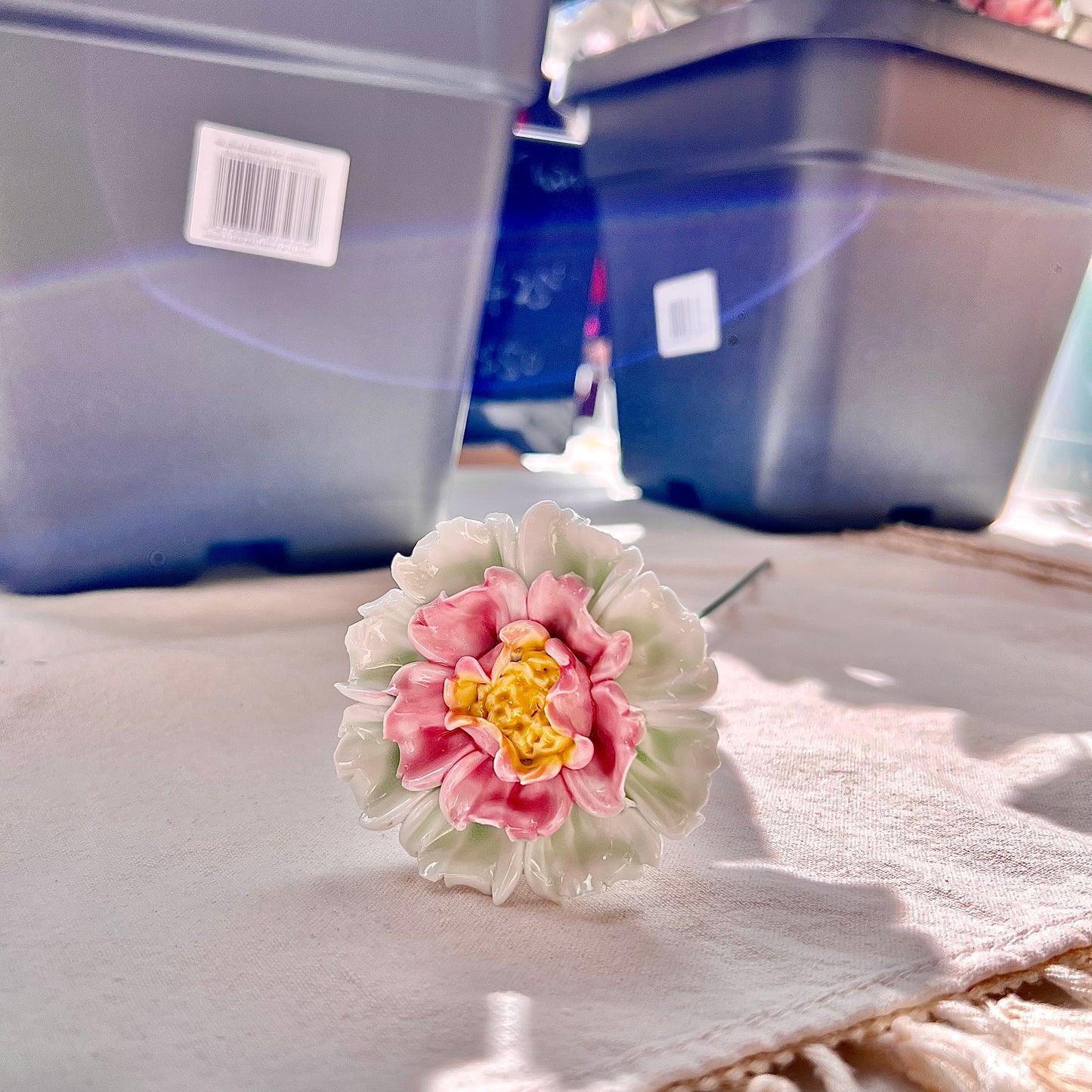 Handmade Ceramic Peony: Elegant Flower Arrangement, Lasting Decor