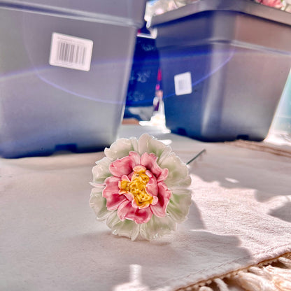 Handmade Ceramic Peony: Elegant Flower Arrangement, Lasting Decor