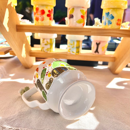 Handmade Cactus Mug with Cat Spoon