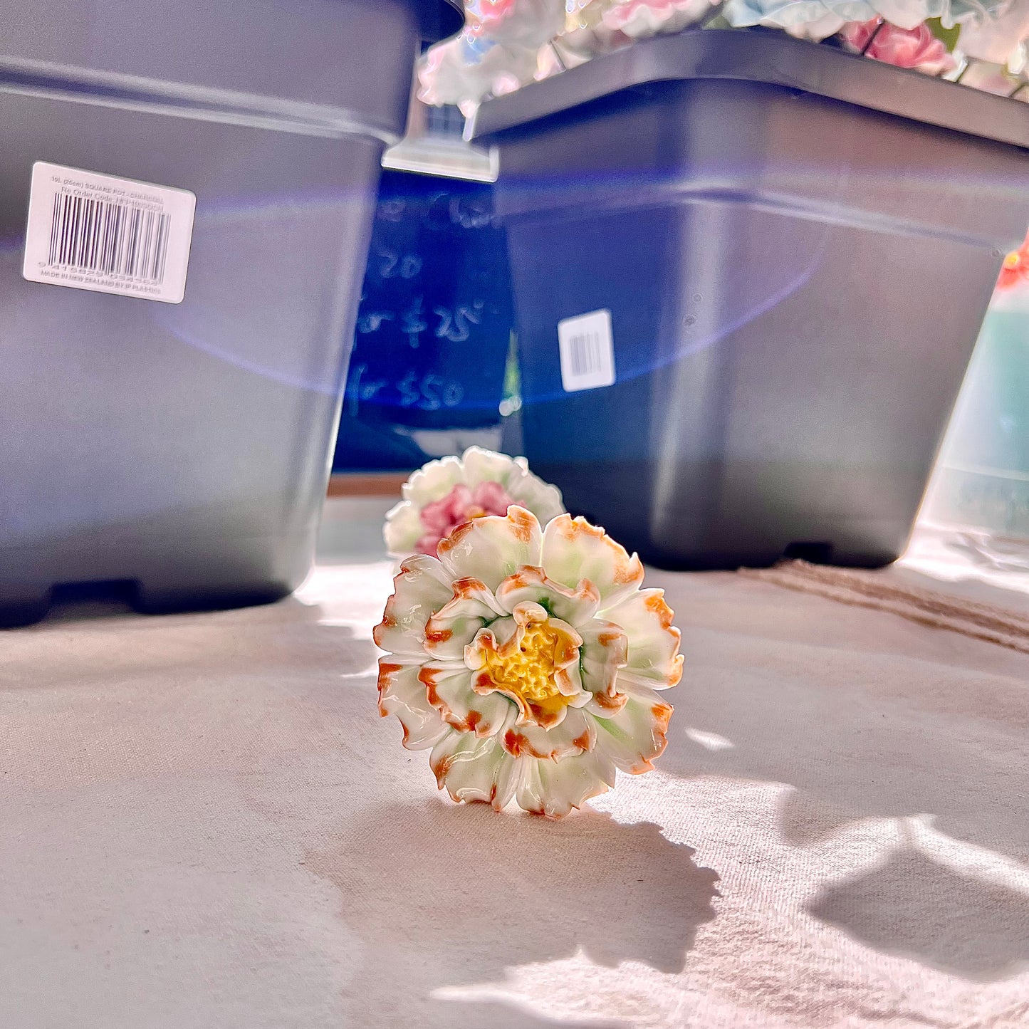 Handmade Ceramic Peony: Elegant Flower Arrangement, Lasting Decor