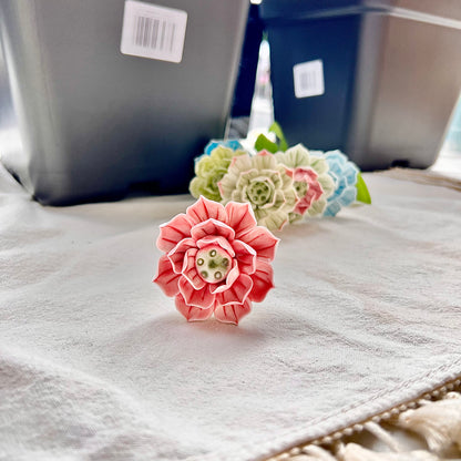 100% Handmade Ceramic Lotus | Ceramic Flower | Small Ceramic Flowers