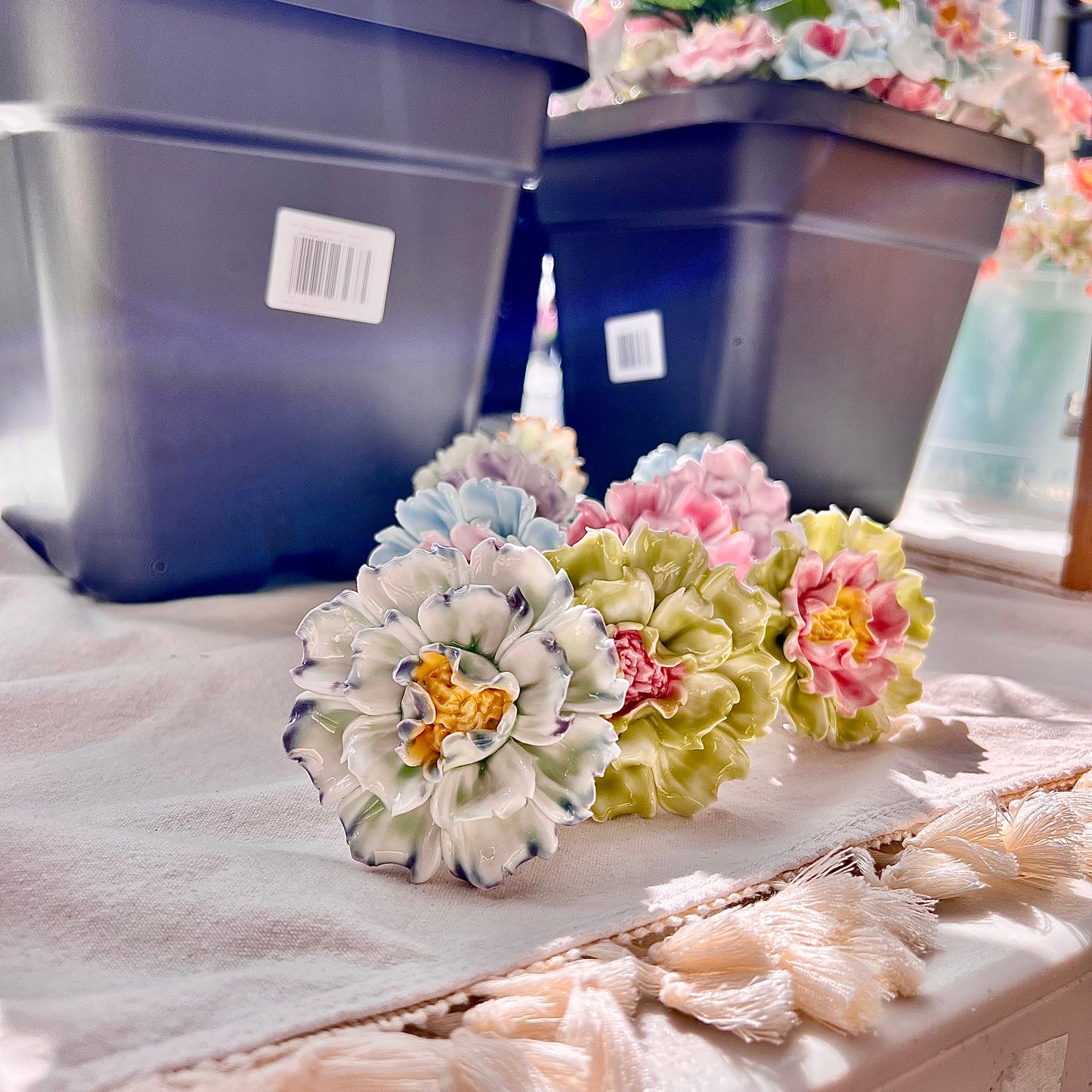 Handmade Ceramic Peony: Elegant Flower Arrangement, Lasting Decor