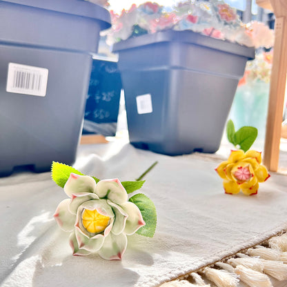 Handmade Ceramic Lotus Flower: Elegant Flower Arrangement, Lasting Decor