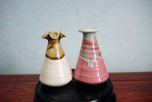 Cute mini unique glazed vases