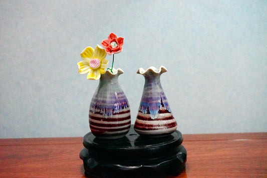 Cute mini unique glazed vases