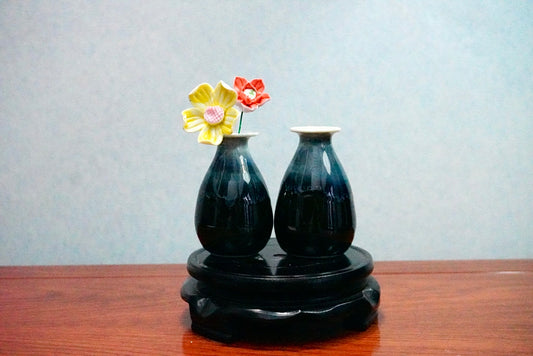 Cute mini unique glazed vases