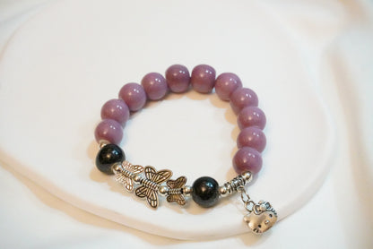 Purple Butterflies Ceramic Bracelet