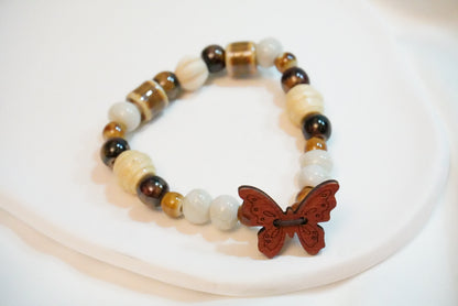 Wooden Butterfly with Ceramic Bracelet