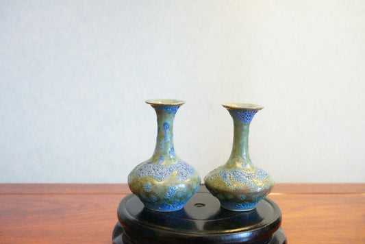 Cute mini unique bubble glazed vases