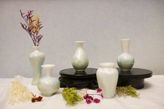 Mini Crackle Glazed Unique Ceramic Vase 100% Handmade