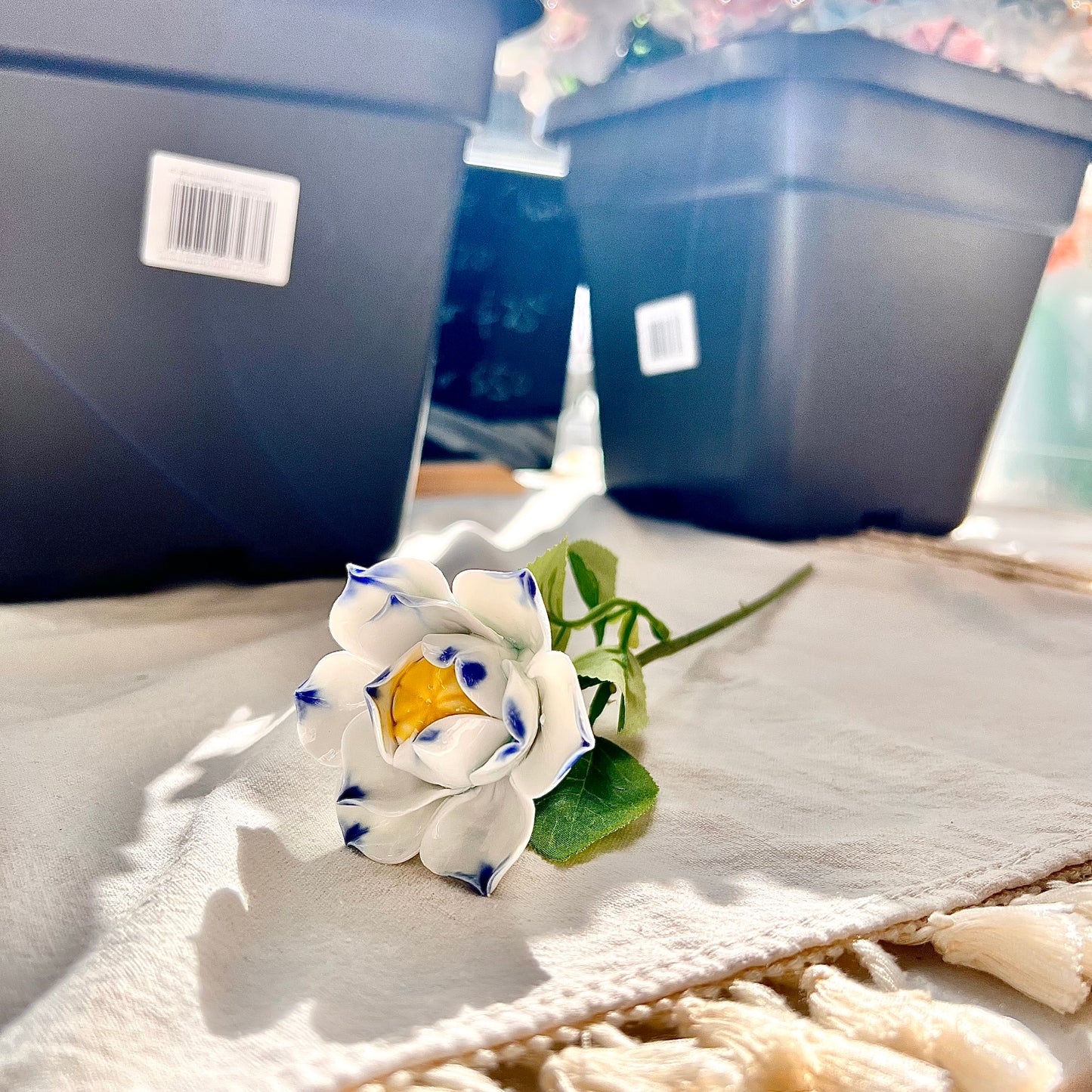 Handmade Ceramic Lotus Flower: Elegant Flower Arrangement, Lasting Decor