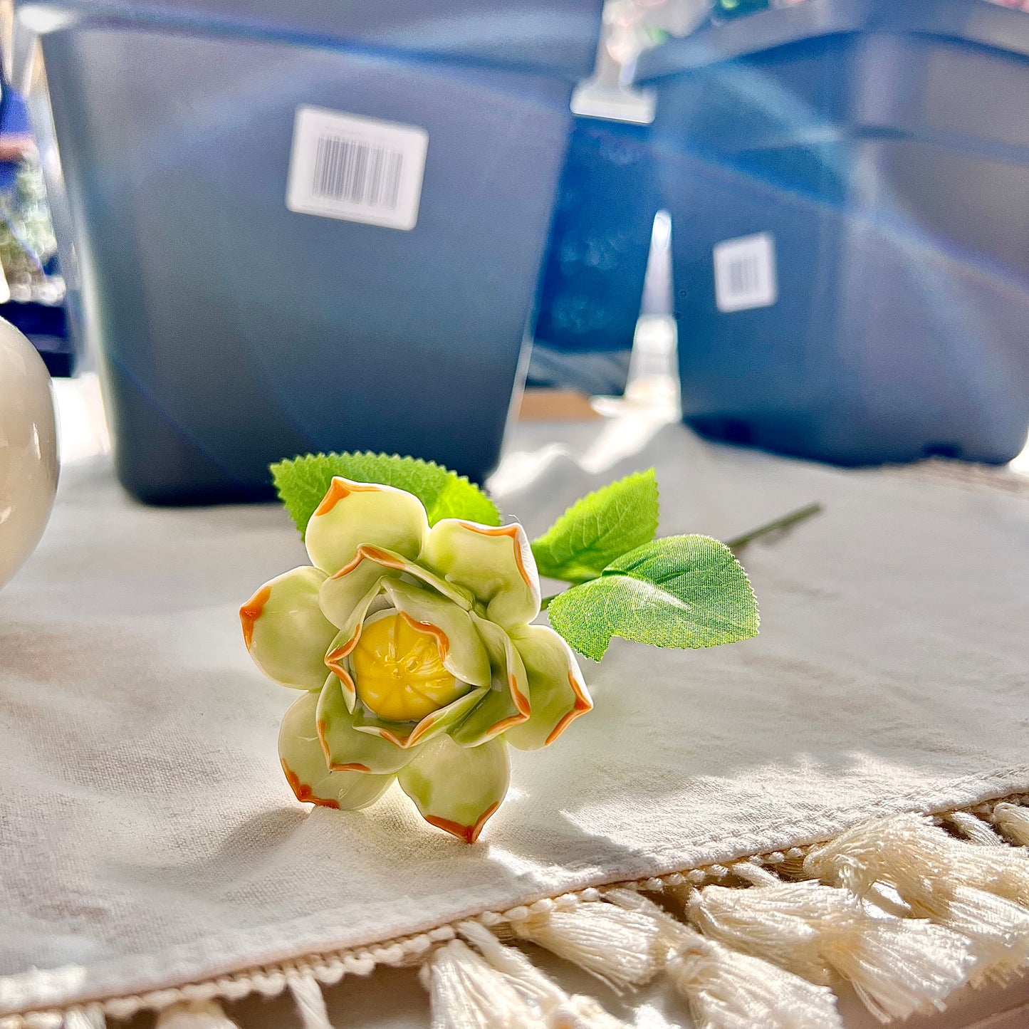 Handmade Ceramic Lotus Flower: Elegant Flower Arrangement, Lasting Decor