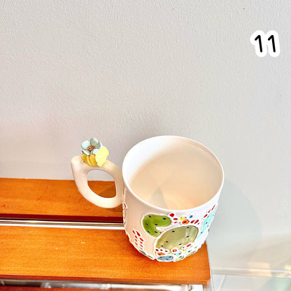 Handmade Cactus Mug with Cat Spoon