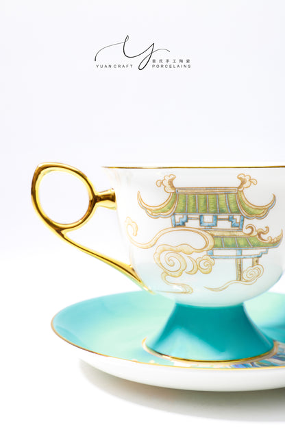 Flowers Bloom In Prosperity Pink Cup & Saucer