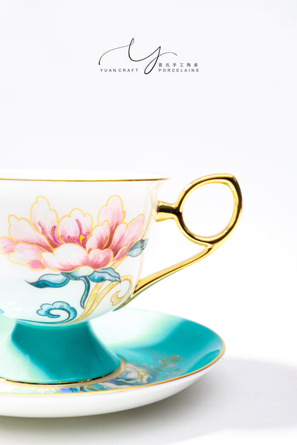 Flowers Bloom In Prosperity Pink Cup & Saucer