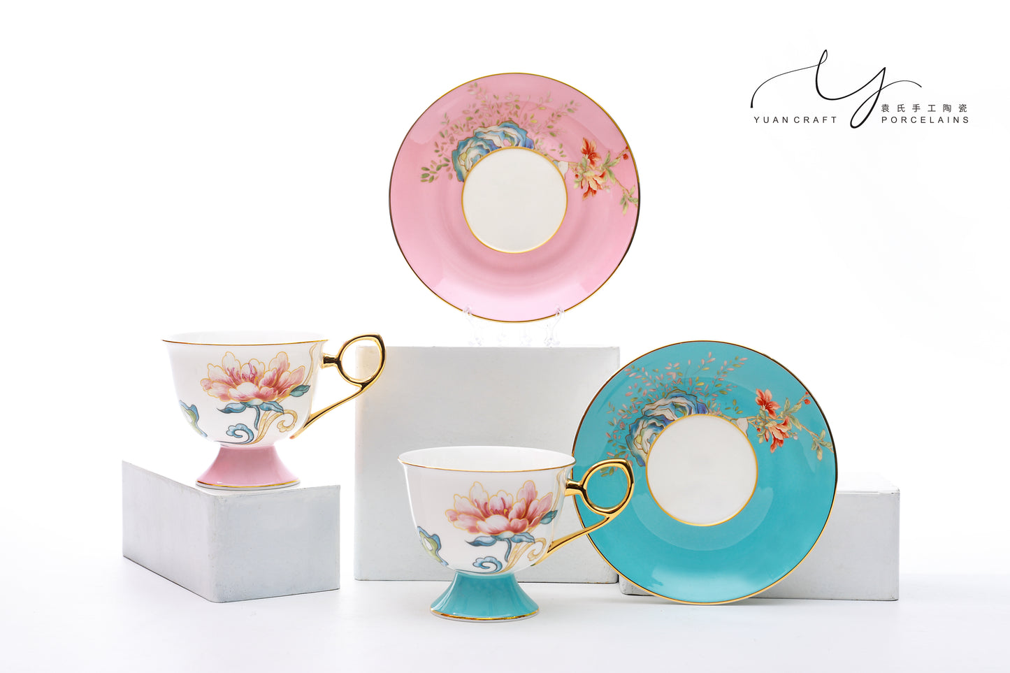 Flowers Bloom In Prosperity Pink Cup & Saucer