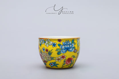 Traditional Famille-rose Kung Fu Teacups