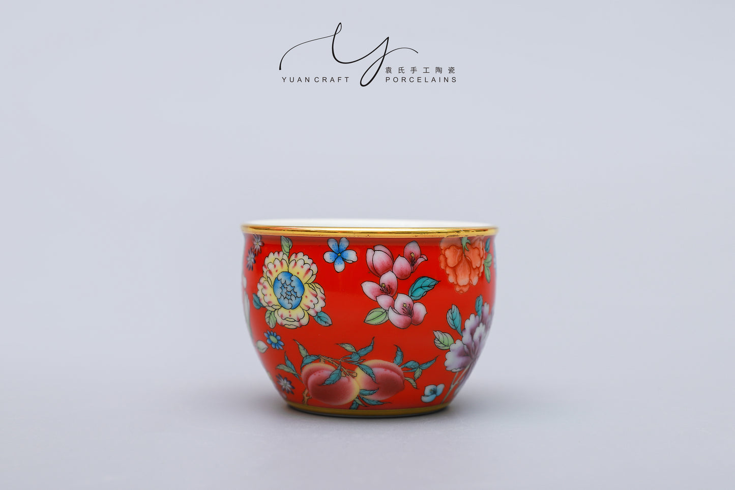 Traditional Famille-rose Kung Fu Teacups