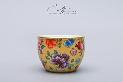 Traditional Famille-rose Kung Fu Teacups