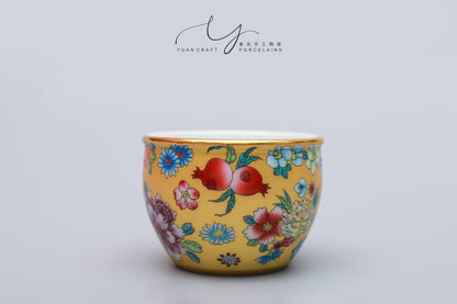 Traditional Famille-rose Kung Fu Teacups