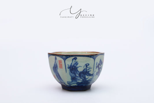 Chinese Tradition Hexagonal Tea Bowl - The Song of Luo Shen