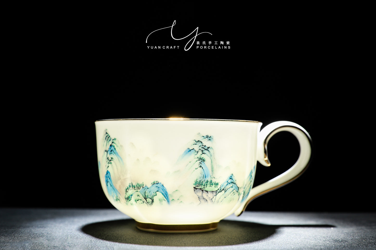 Landscape Painting Tea Sets with 6 Pieces