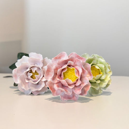 100% Handmade Ceramic Peony Flowers | Ceramic Flower | Large Ceramic Flowers