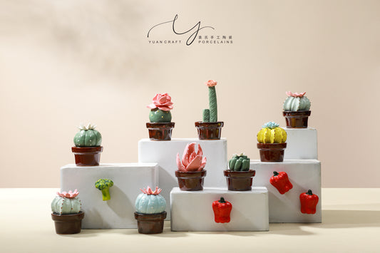 Cute Unique Handmade Mini Ceramic Cactus