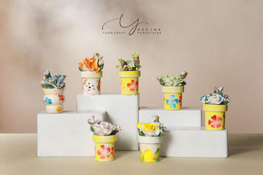 Unique Handmade Bloom Porcelain Passive Diffuser, Ceramic Fragrance Diffuser