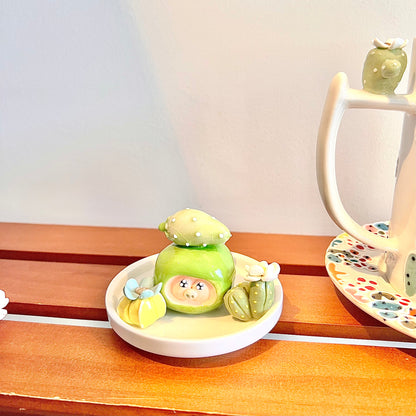 Handmade Cactus Mug Set with Cat Spoon